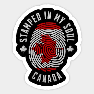 Stamped in My Soul Canada Flag Design Canadian Pride Sticker